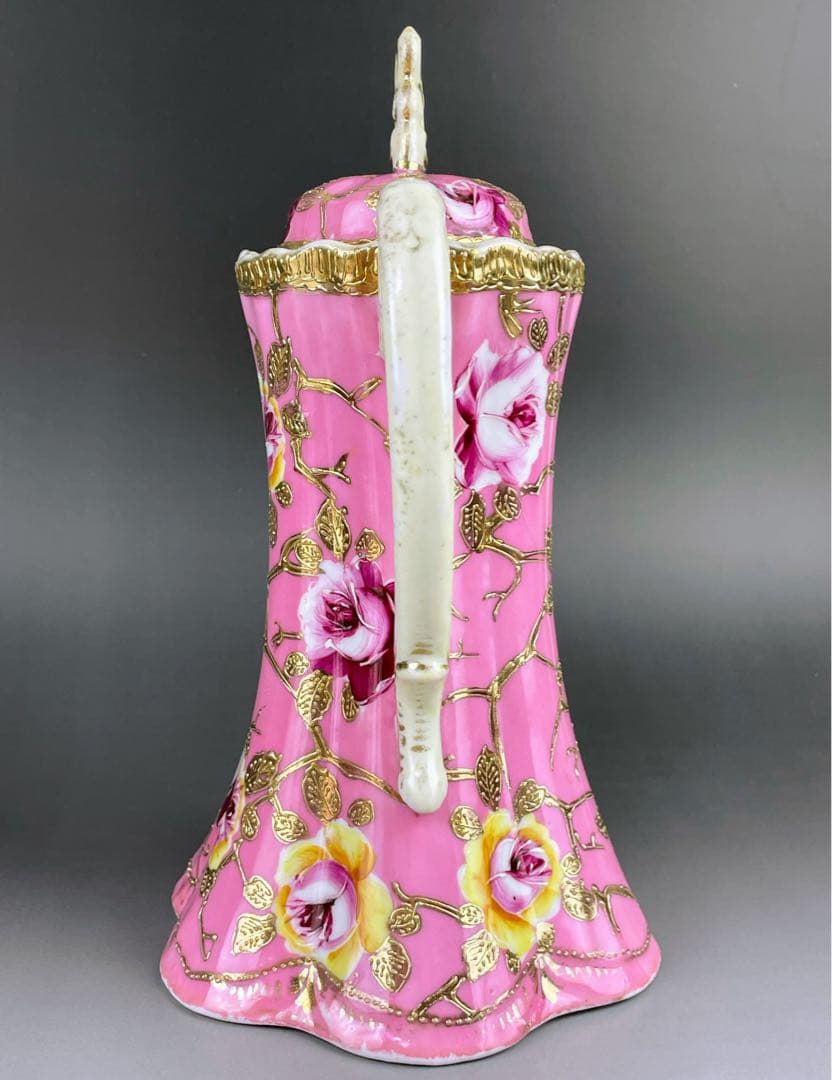 【専用】オールドノリタケ 金盛り 薔薇紋 ピンク ゴールド チョコレートポット