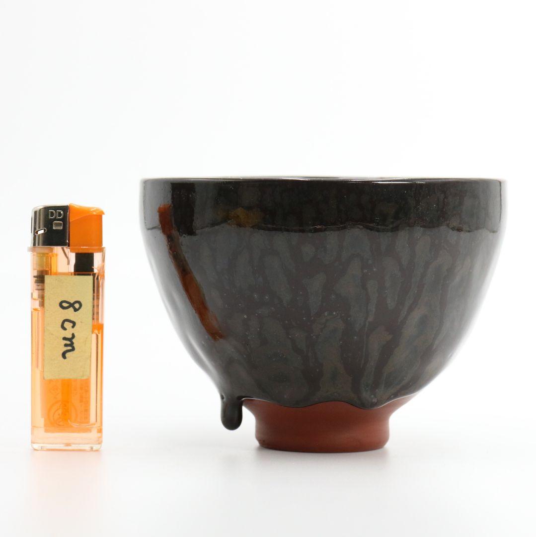 三代 伊藤赤水作 佐渡無名異焼 抹茶碗 共箱共布 茶道具　AT162　SS1