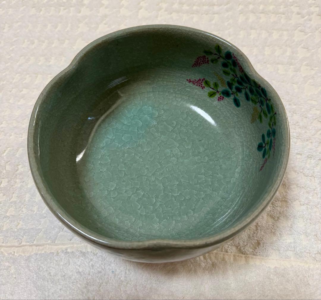 美濃焼　作山窯（SAKUZAN） 手描き草花文　深鉢（ボウル）