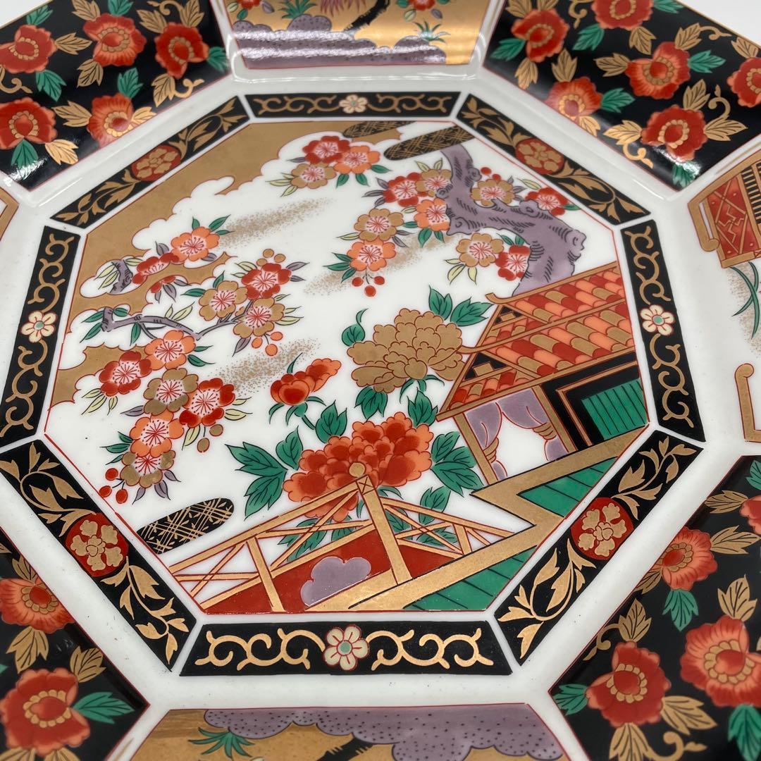 未使用品 有田焼 青藍窯 大正古伊万里 八角大皿 古伊万里紋 古伊万里