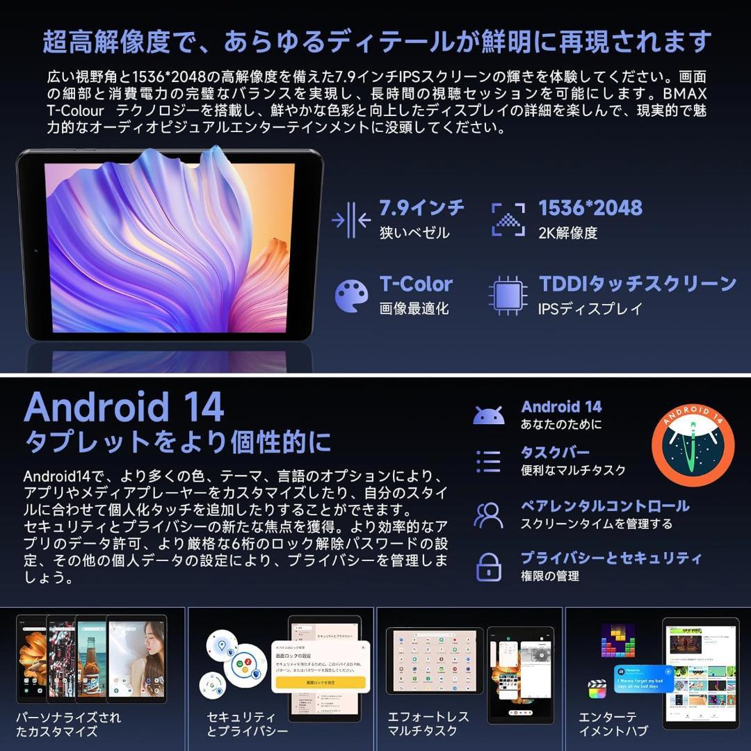 タブレット 7.9インチ　12GB＋128GB WIFIモデル