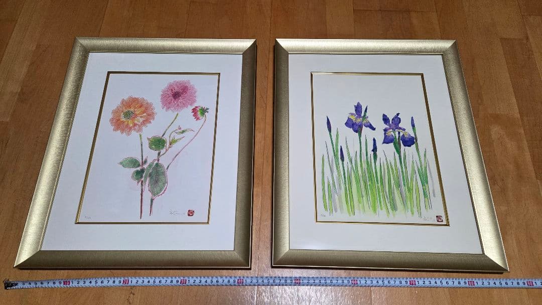 平松礼二　絵画2点セット　吉川工房　箱根芦ノ湖成川美術館