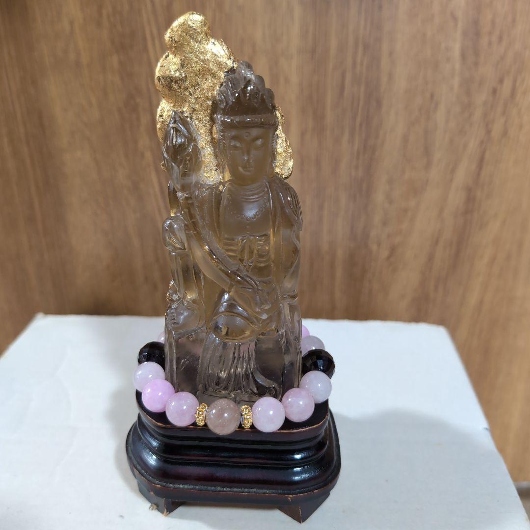 開運　呪物　曰く付き　観音像　天然水晶　Ｋ24 金箔貼り