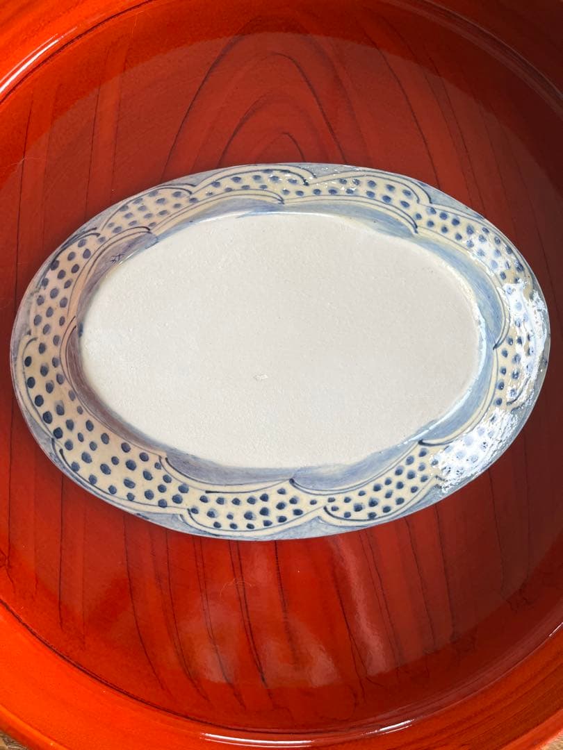 美品　作家　ムーニーともみさん　オーバル皿　益子陶器市