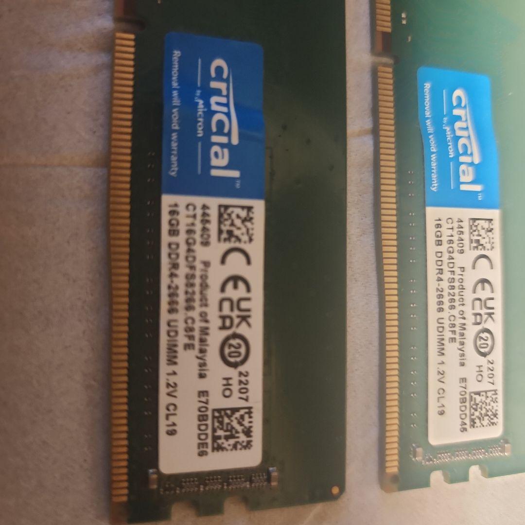 Crucial DDR4メモリ 32GB(16GB 2枚組)