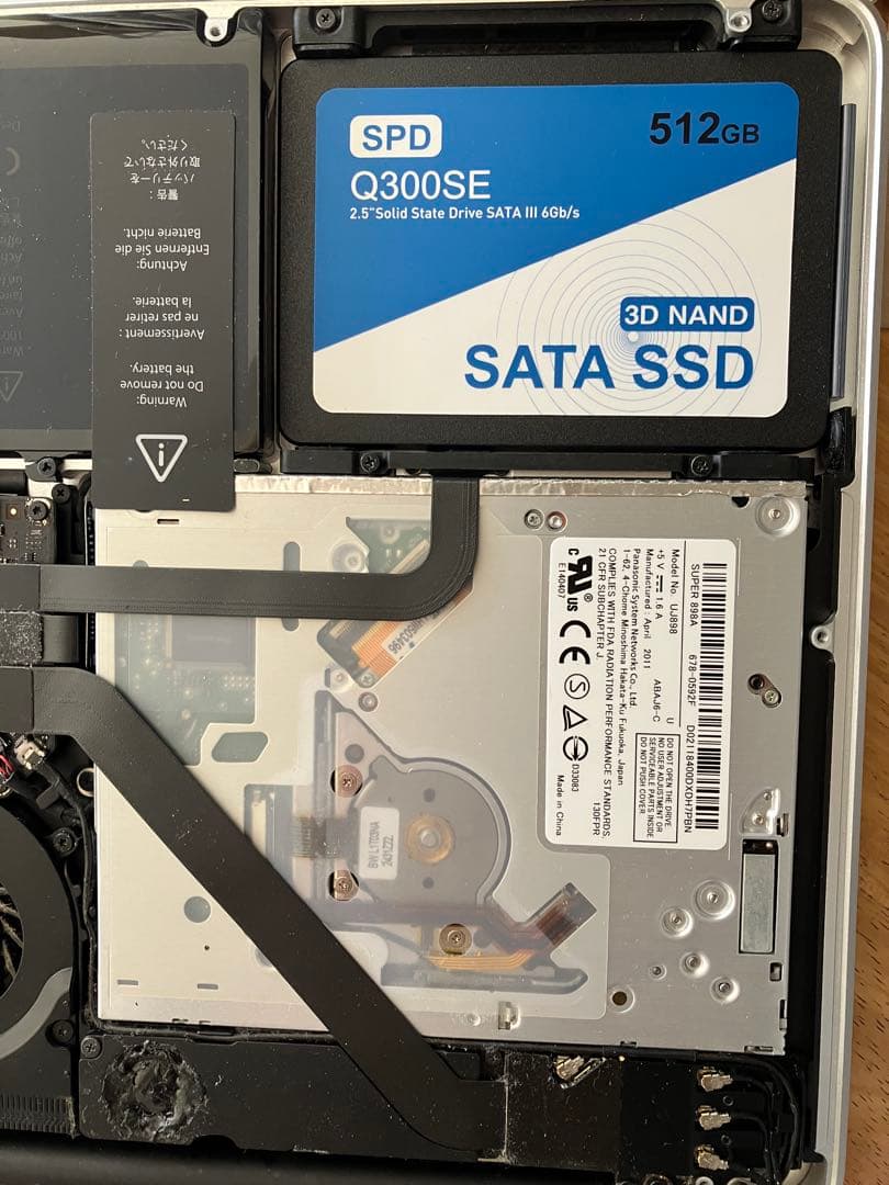 ジャンクMacBookPro13 2010 A1278 SSD512 8メモリ