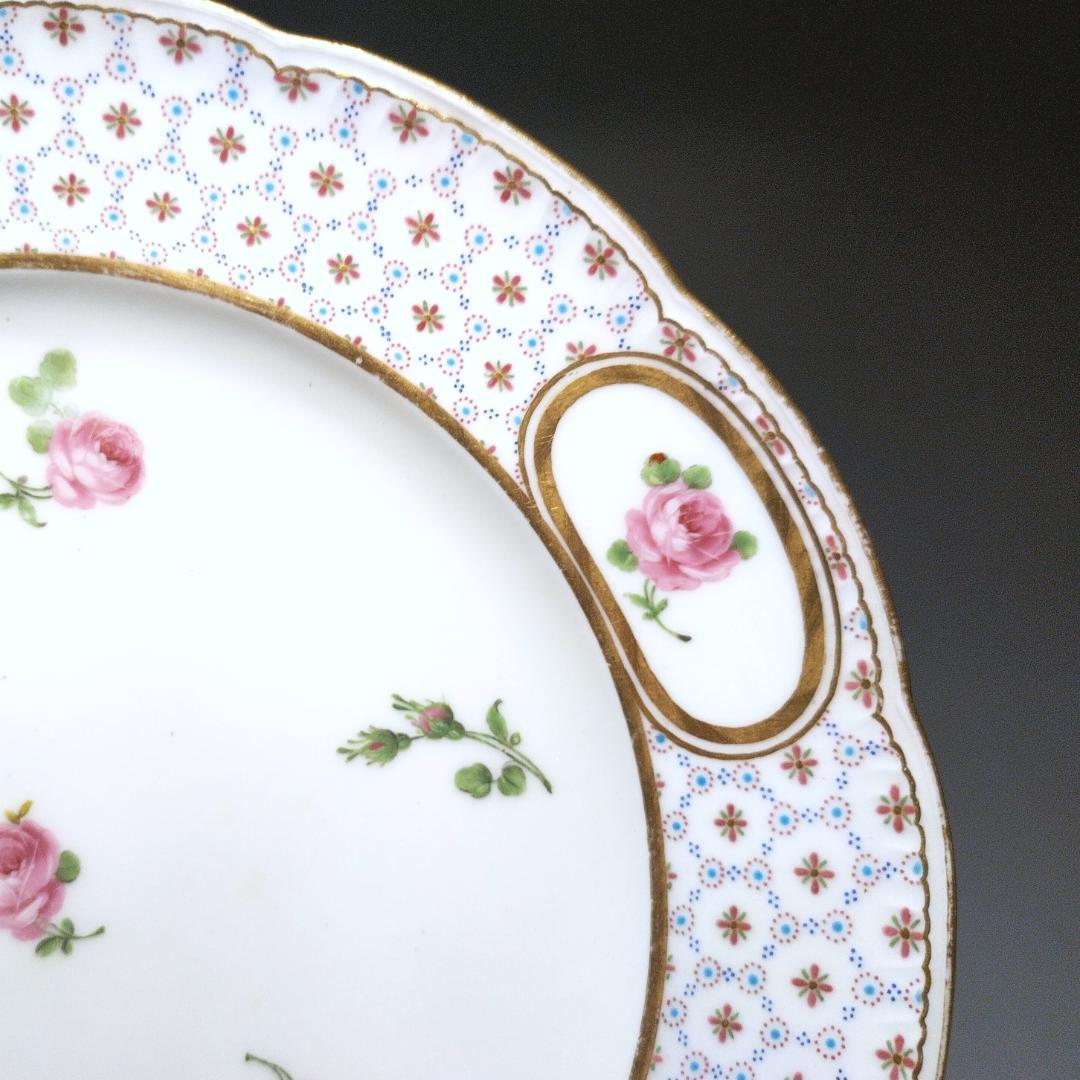 【確認用】セーブル Sevres 1773年 ブルーライン金彩花絵