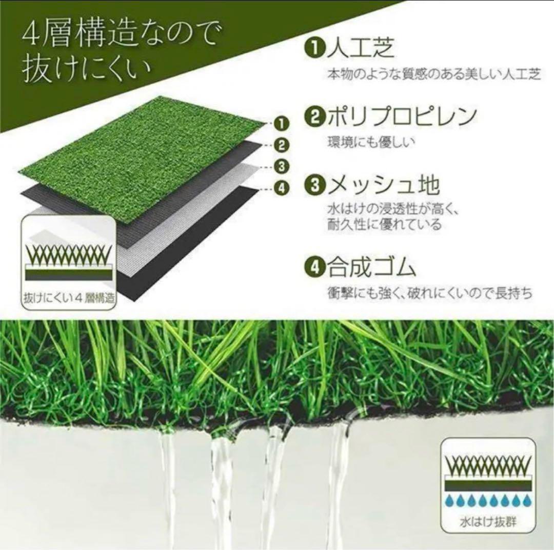 人工芝 ロール リアル 1m×10m 芝丈35mm 密度2倍 高耐久固定ピン付
