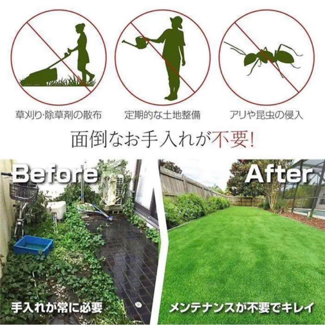 人工芝 ロール リアル 1m×10m 芝丈35mm 密度2倍 高耐久固定ピン付