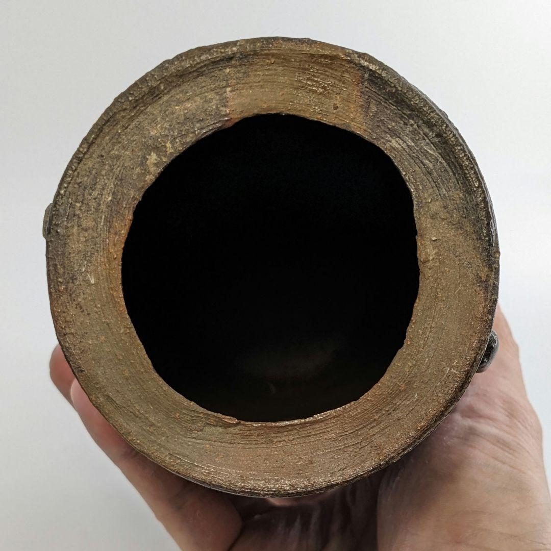 岡山県重要無形文化財 藤原建 備前焼 花入 合箱 花瓶 花器 フラワーベース