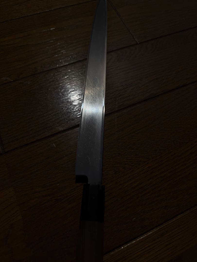 堺一文字忠國作　青水本焼　フグ引き　刃渡り　尺　包丁