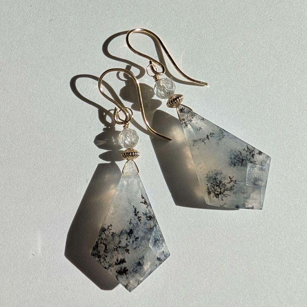 デンドライトオパール ピアス