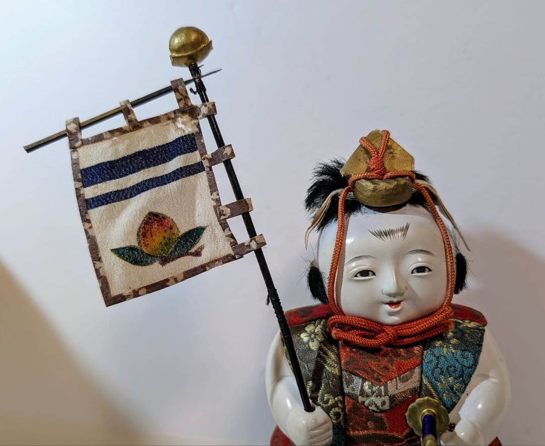 〈ビンテージ 桃太郎 御所人形 木目込人形〉