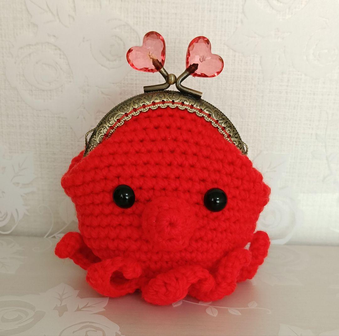 ✽ハンドメイド✽手編み あみぐるみ がま口 ポーチ♥