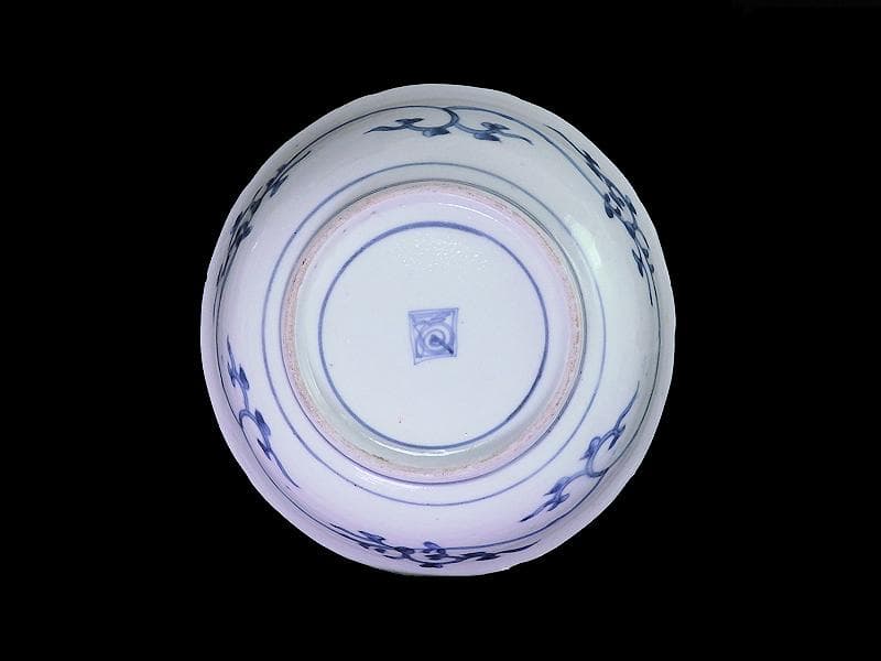 古伊万里　染錦　獅子に七宝紋の図　膾皿　２客　D797AS-fbqy