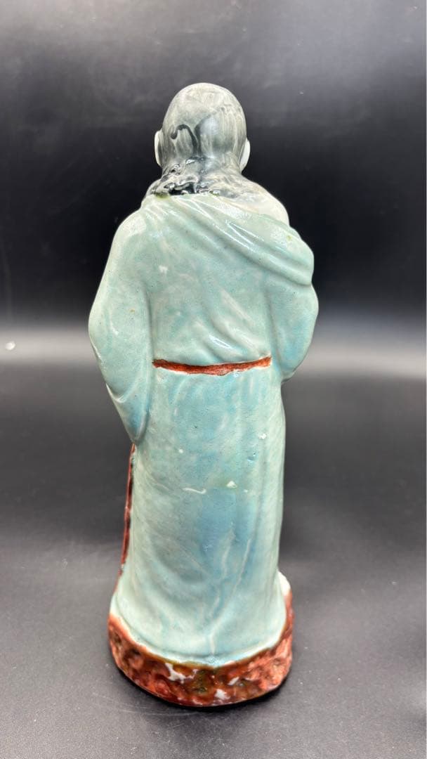 中国美術 古玩 色絵陶人形 陶器人形 高さ約24cm 置物 オブジェ 古董品