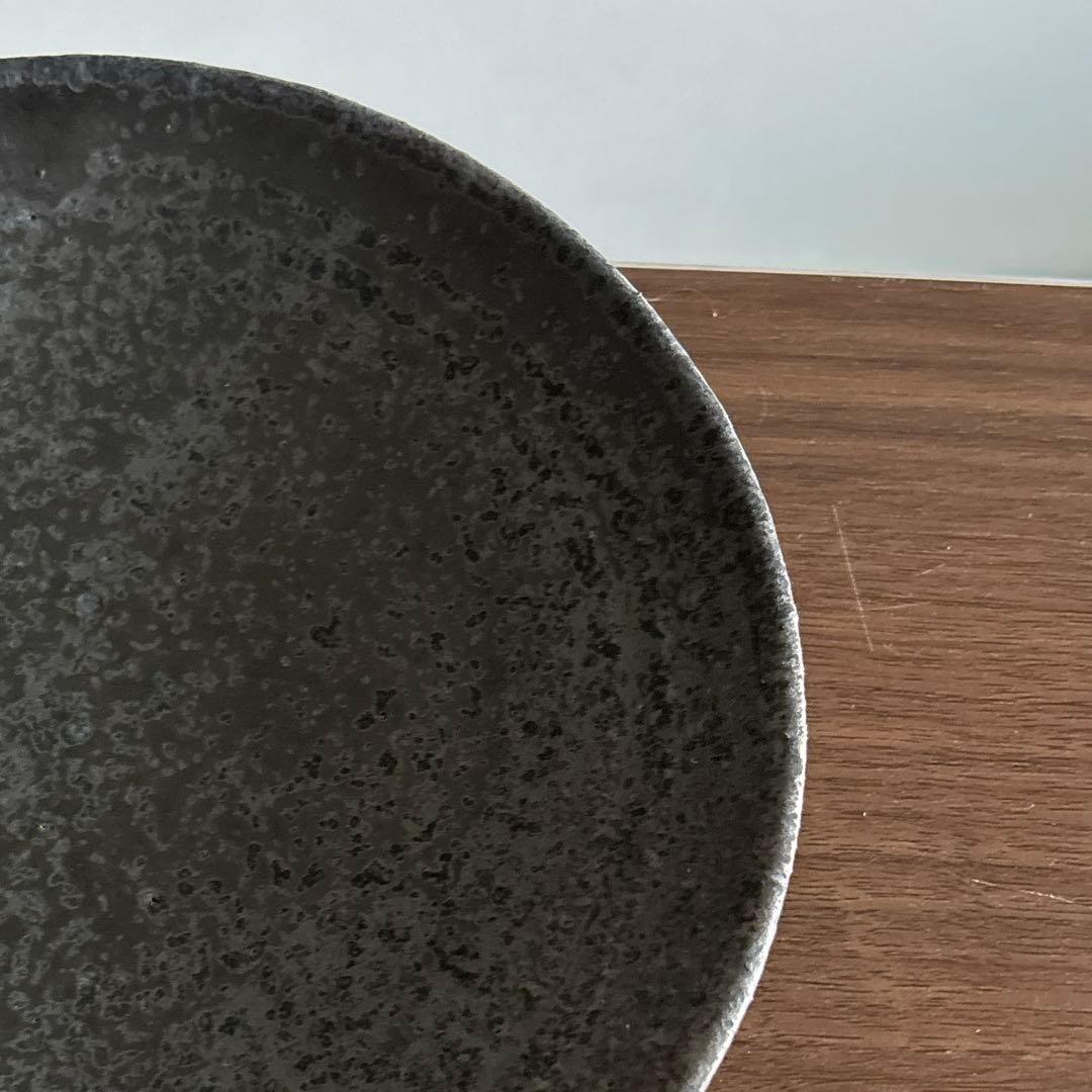 ◻️作家 遠藤素子さん◻️丸皿 鉄釉 M /3枚◻️新品未使用