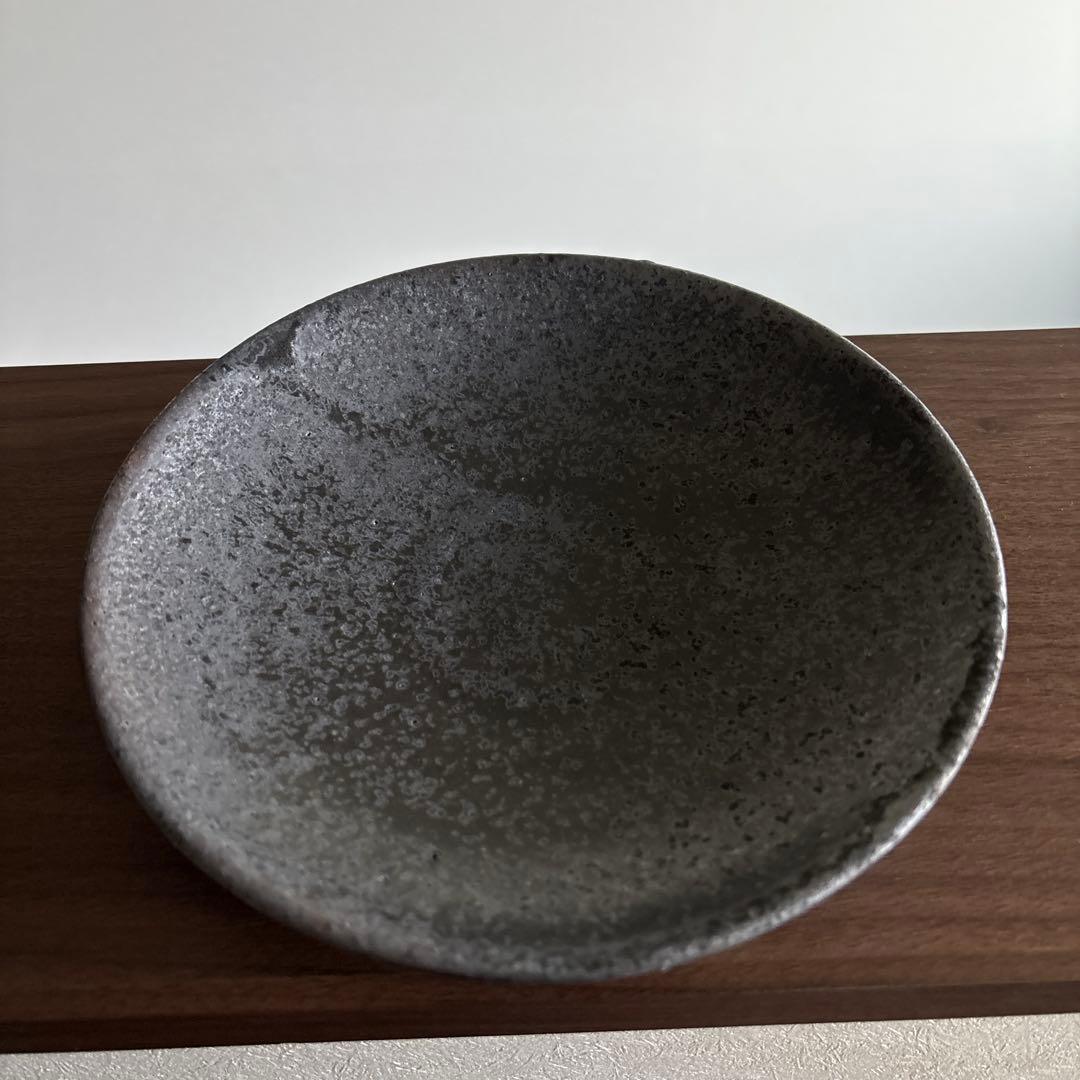 ◻️作家 遠藤素子さん◻️丸皿 鉄釉 M /3枚◻️新品未使用
