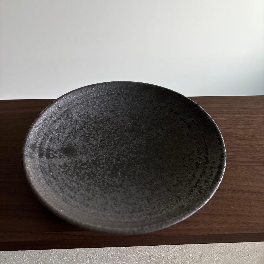 ◻️作家 遠藤素子さん◻️丸皿 鉄釉 M /3枚◻️新品未使用
