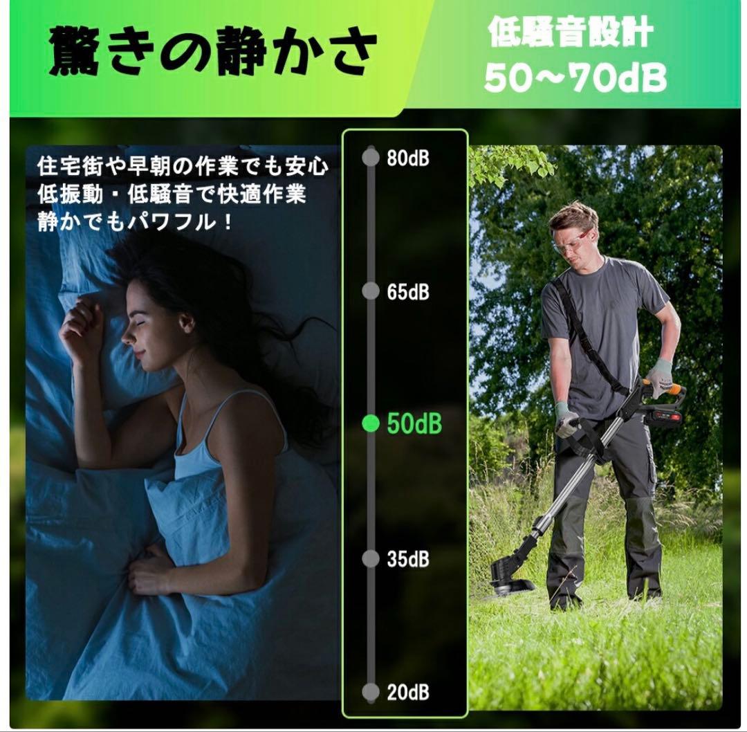 2025年新型 1800W芝刈り機 伸縮式 3段階調整替刃付属 二重安全ロック
