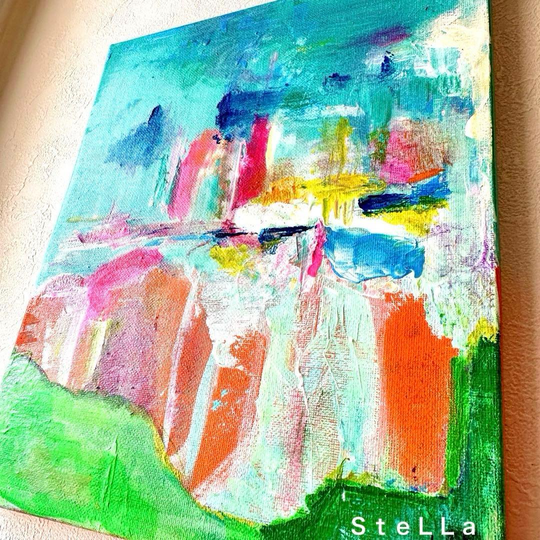 原画　カラフル　現代アート　アートパネル　絵画　インテリア雑貨　絵　おしゃれ雑貨