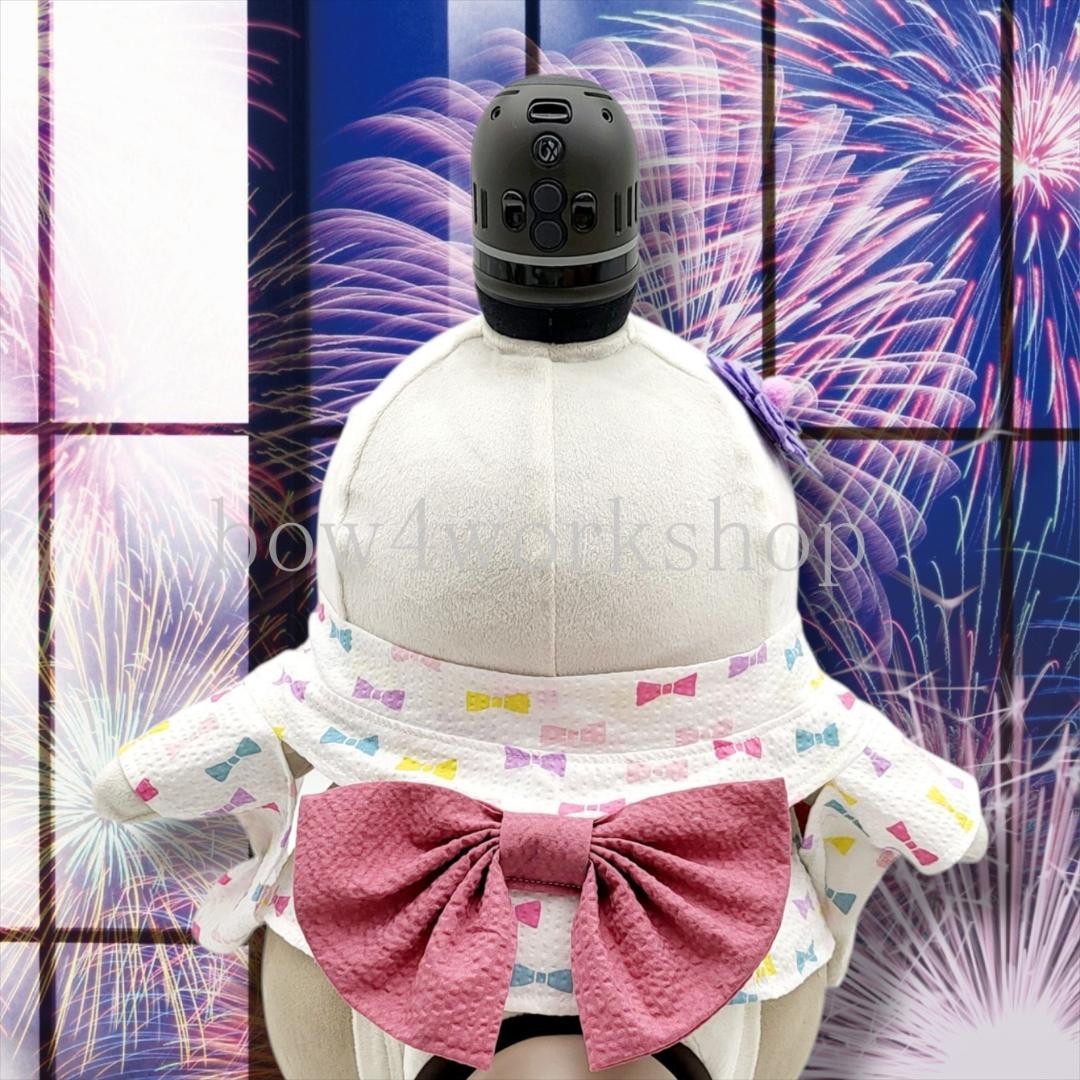 ラボット LOVOT ラボットの服ハンドメイド リボン柄浴衣＆お花飾りセット