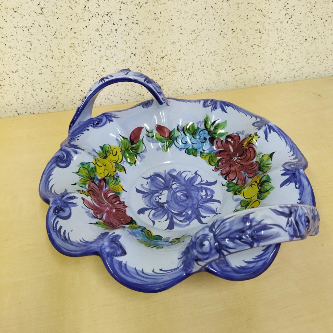 ポルトガル製 輸入雑貨 美しい伝統柄の陶器絵皿 ブルー 花柄 陶器 手描き