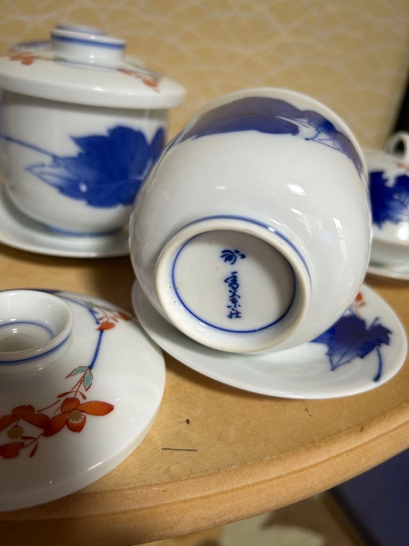 香蘭社　受け皿付き茶碗蒸し碗　醤油さし