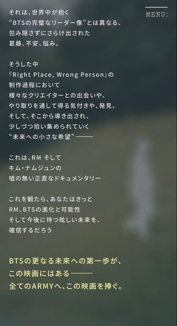 900【ＲＭスーパー激レア①ＴシャツＬ②しおり】入手困難BTS／映画RPWP限定