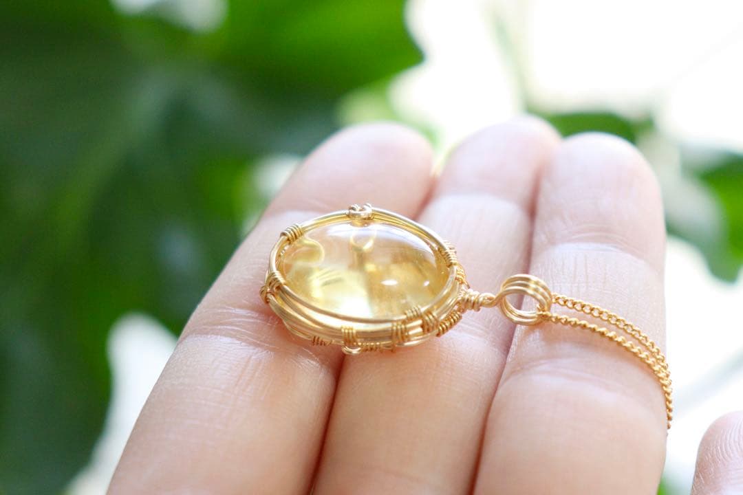 アンダラクリスタルワイヤージュエリーネックレス✧セレスチャルイエロー✧