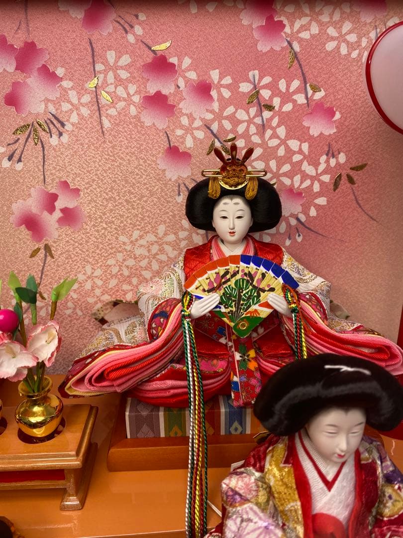 東京久月　雛人形オルゴール付き五人飾り・間口約５７×奥行約３１×高さ約３８㎝