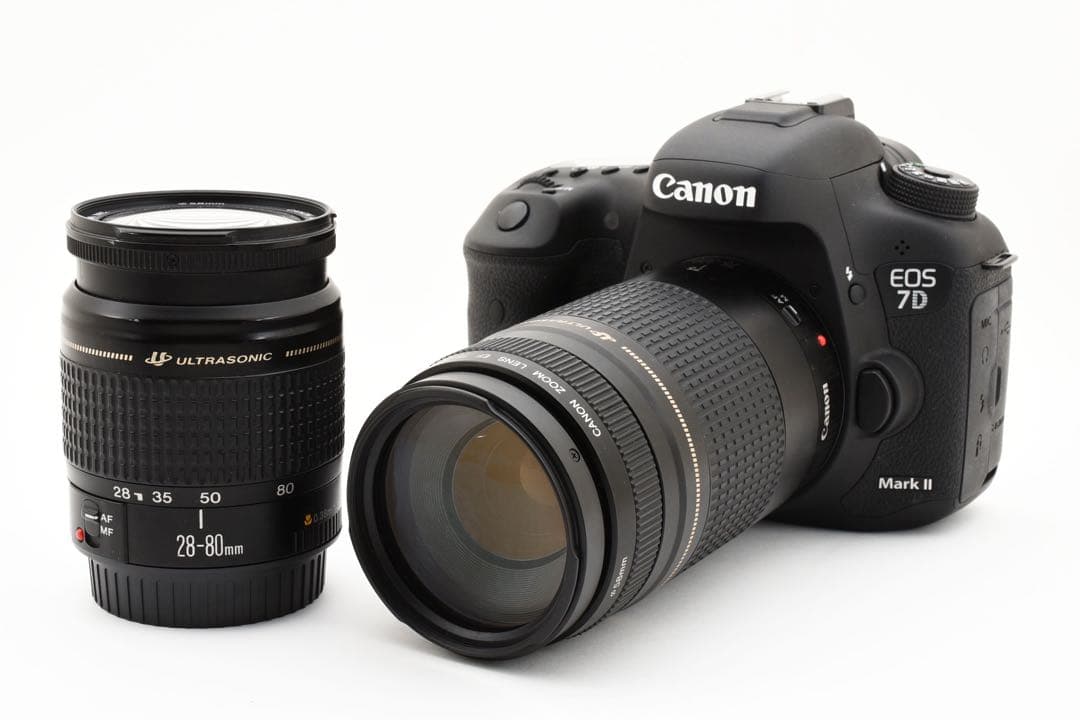 一眼レフカメラ Canon EOS 7D MarkⅡ標準&望遠ダブルレンズセット
