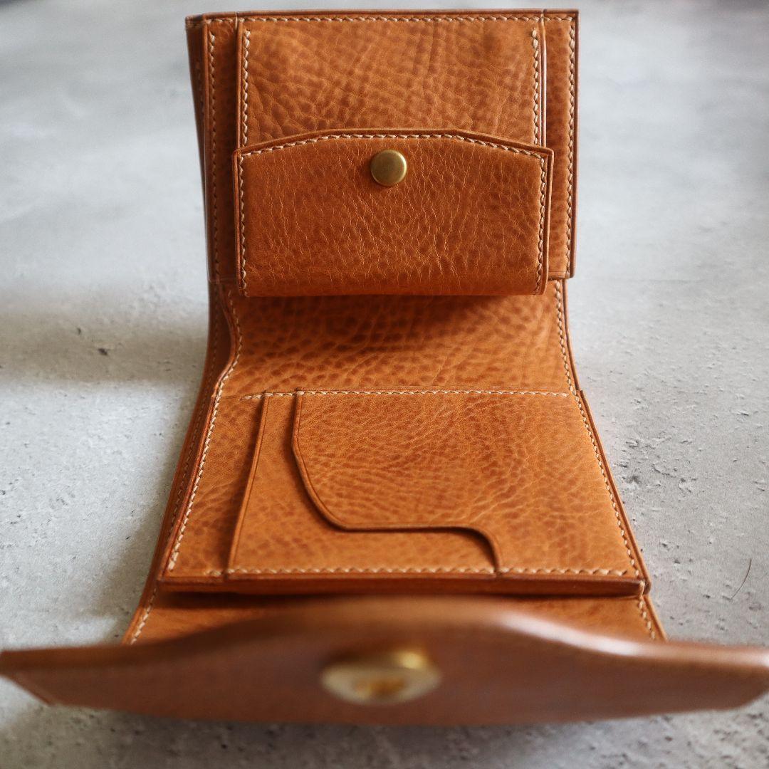 【即納可能】オコシ金具の三つ折り財布　Rondine　イタリアンレザー