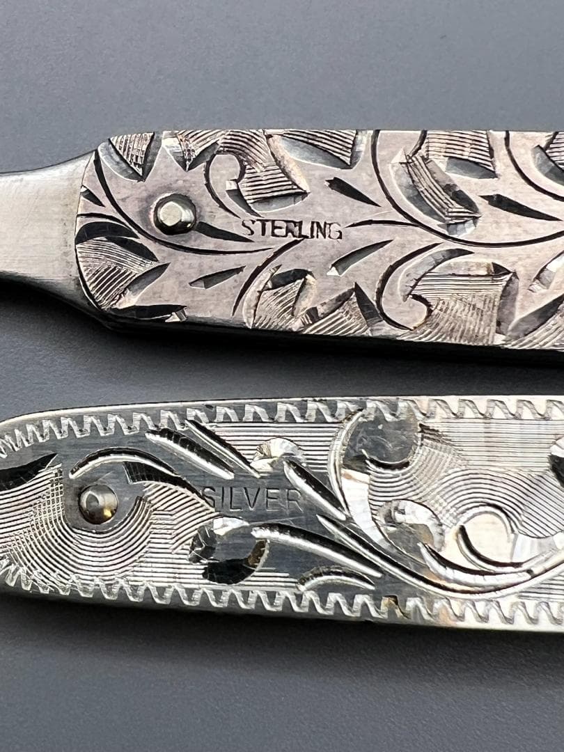 STERLING　SILVER 　刻印　藤本ナイフ　彫金　ペーパーナイフ　２本