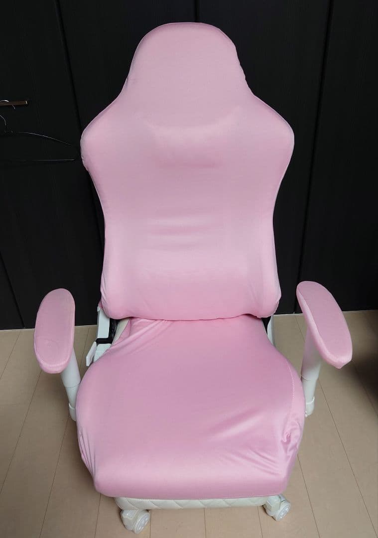 【送料込み】ゲーミングチェア リクライニング オールホワイト　カバー付き！美品