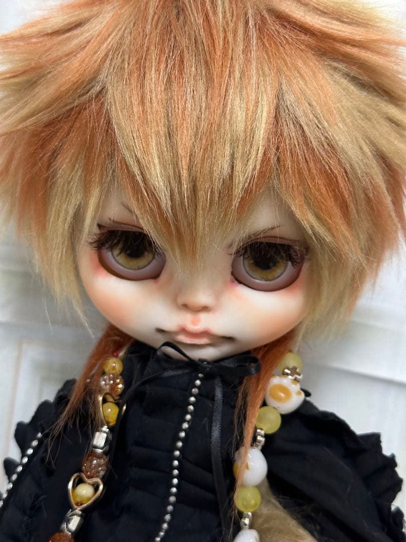 セ*ン様 アイシードール本体男の子　ボアウィッグ　OF付き　茶オレンジ猫